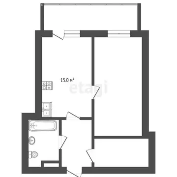 2-комнатная квартира: Тюмень, улица Мельникайте, 36 (50 м)