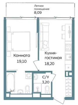 1-комнатная квартира: Республика Крым, Саки, курортный кластер Темпо ...