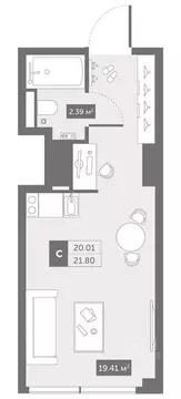 Студия Санкт-Петербург ул. Матроса Железняка, 1А (28.79 м)