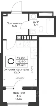 Студия Краснодарский край, Гулькевичи Экосфера жилой комплекс (21.4 м)