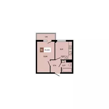 1-к кв. Ростовская область, Аксайский район, Щепкинское с/пос, пос. ...