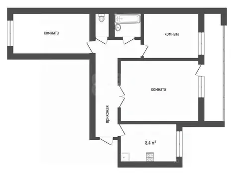 3-к кв. Калужская область, Калуга ул. Салтыкова-Щедрина, 72 (58.0 м)