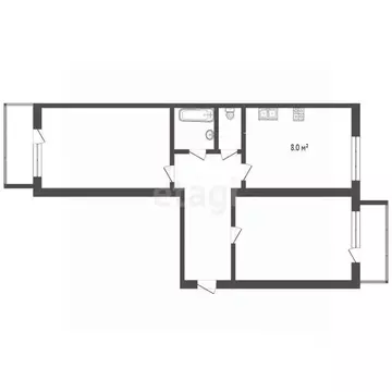 2-к кв. Вологодская область, Вологда ул. Маршала Конева, 4А (52.0 м)