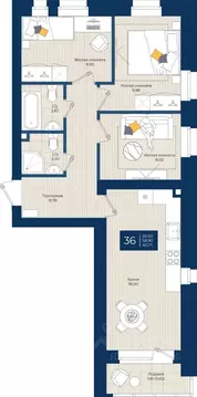 3-к кв. Татарстан, с. Верхний Услон  (60.71 м)