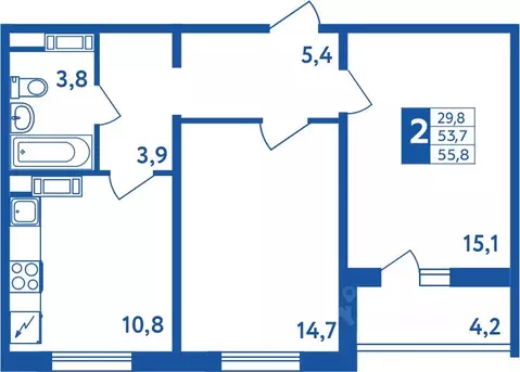 2-к кв. Башкортостан, Уфа Дема жилрайон, Новая Дема жилой комплекс ...