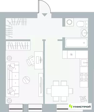 1-к кв. Пермский край, Пермь Рионская ул., 4А (37.12 м)