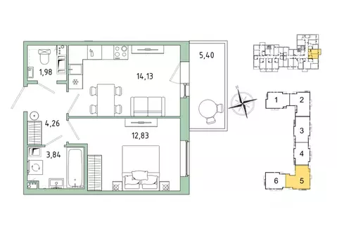1-к кв. Ленинградская область, Гатчина Въезд мкр,  (38.66 м)