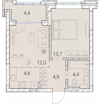 2-к кв. Новосибирская область, Новосибирск Овражная ул., 2А (44.0 м)