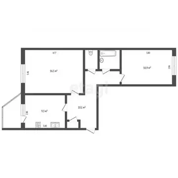 2-к кв. Ямало-Ненецкий АО, Новый Уренгой ул. 26-го съезда КПСС, 4А ...