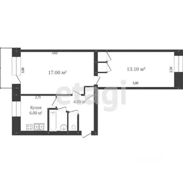 2-к кв. Вологодская область, Вологда ул. Ильюшина, 4 (47.0 м)