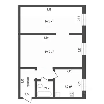2-к кв. Бурятия, Улан-Удэ ул. Борсоева, 7 (46.2 м)