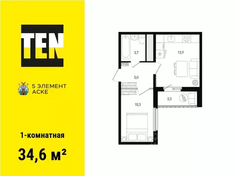 1-к кв. Ростовская область, Ростов-на-Дону Левенцовский мкр, Пятый ...