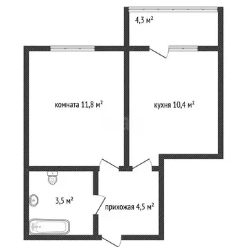1-комнатная квартира: Краснодар, улица Героя Пешкова, 14к5 (30 м)