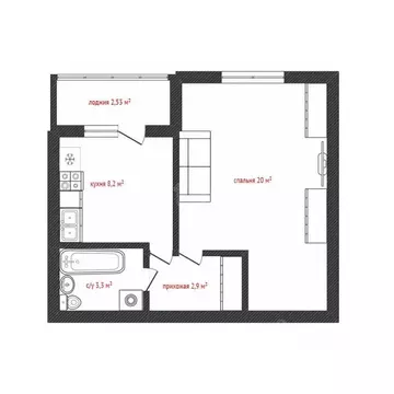 1-к кв. Смоленская область, Смоленск ул. Маршала Еременко, 60 (35.1 м)