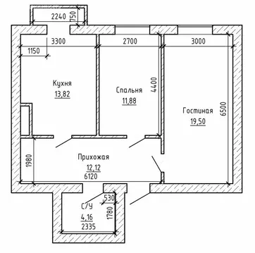 2-комнатная квартира: Нальчик, улица Хужокова, 145Е (61.5 м)