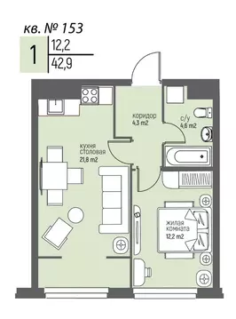 1-к кв. Нижегородская область, Нижний Новгород Спортивный мкр, ...