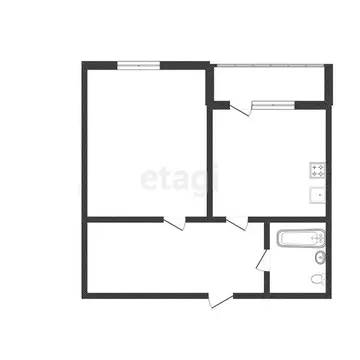 1-комнатная квартира: Тобольск, микрорайон 3Б, 21Б (38.4 м)