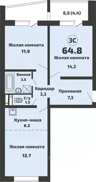 2-к кв. Новосибирская область, Новосибирский район, Станционный ...