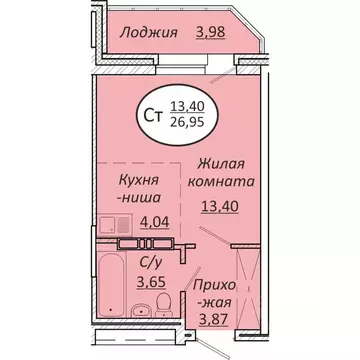 Студия Новосибирская область, Новосибирск  (26.95 м)