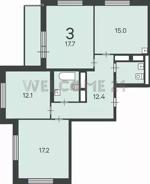 3-комнатная квартира: Москва, Балаклавский проспект, 17 (82 м)