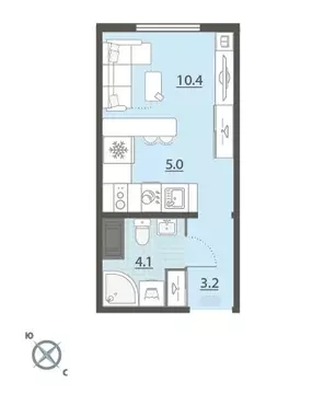 Квартира-студия: Екатеринбург, микрорайон Широкая Речка, жилой ...