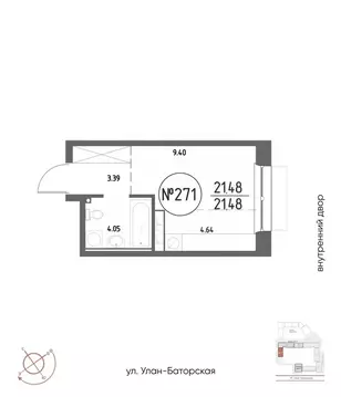 Студия Иркутская область, Иркутск Макс жилой комплекс (21.48 м)