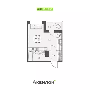 Квартира-студия: Заневское городское поселение, Кудрово, Солнечная ...