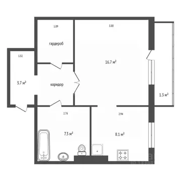 1-к кв. Красноярский край, Красноярск ул. Калинина, 15 (44.2 м)