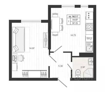 1-к кв. Ленинградская область, Гатчинский муниципальный округ, д. ...