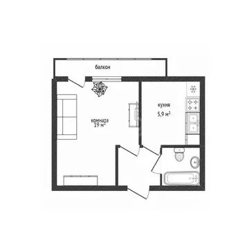 1-к кв. Брянская область, Брянск Спартаковская ул., 126Б (33.0 м)