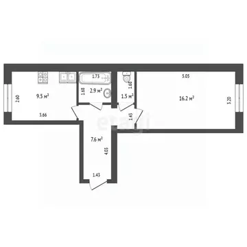 1-к кв. Калужская область, Калуга ул. Георгия Амелина, 16 (37.7 м)