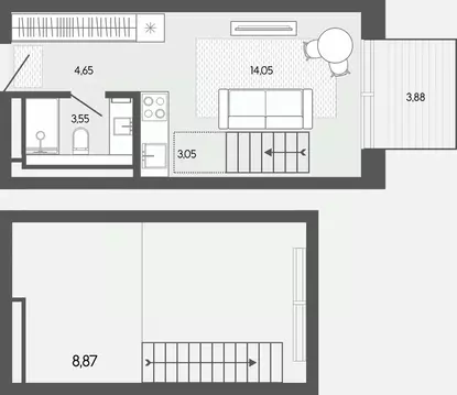 1-к кв. Алтай, Майминский район, пос. Карлушка  (38.05 м)