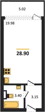 Квартира-студия: Севастополь, Парковая улица, 5 (28.9 м)