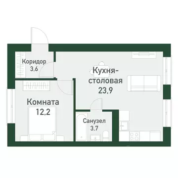 1-к кв. Челябинская область, Челябинский городской округ, пос. ...