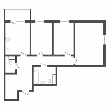 3-комнатная квартира: Тюмень, Интернациональная улица, 138 (67.5 м)