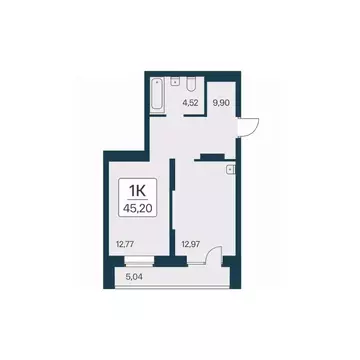 1-к кв. Новосибирская область, Новосибирск Игарская ул., 19/4 (45.2 м)