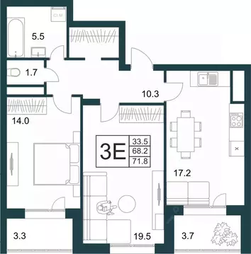2-к кв. Липецкая область, Липецк Минская ул., 4Вк2 (71.8 м)
