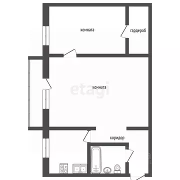 2-к кв. Челябинская область, Миасс Молодежная ул., 2 (44.3 м)