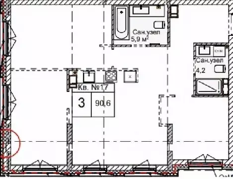 3-к кв. Нижегородская область, Нижний Новгород Огни Започаинья жилой ...