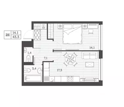 1-к кв. Дагестан, Дербент ул. Сальмана (43.3 м)