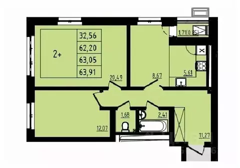 2-к кв. Башкортостан, Уфа Затон-Восточный жилрайон, Новаленд мкр,  ...