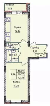 1-к кв. Ярославская область, Ярославль просп. Фрунзе, 56Д (42.34 м)