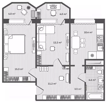 2-к кв. Приморский край, Надеждинский район, пос. Тавричанка  (57.7 м)