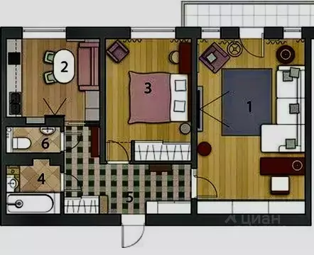 2-к кв. Башкортостан, Уфа ул. Гази Загитова, 11/2 (48.8 м)