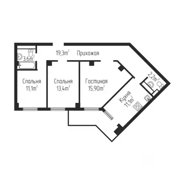 3-к кв. Ярославская область, Ярославль просп. Фрунзе, 77А (77.1 м)