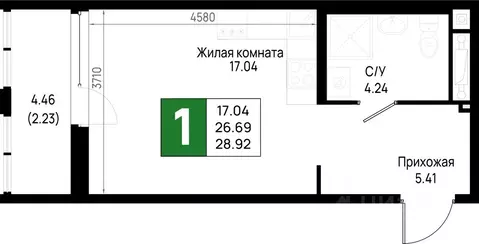 1-к кв. Ленинградская область, Всеволожский район, Свердловское ...