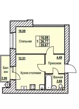 1-к кв. Ярославская область, Ярославль Северный жилрайон, 9-й мкр,  ...