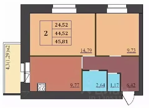 2-к кв. Ярославская область, Ярославль Северный жилрайон, 15-й мкр,  ...