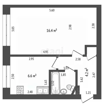 1-к кв. Башкортостан, Стерлитамак ул. Шаймуратова, 1 (30.3 м)