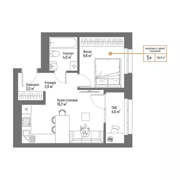 2-к кв. Башкортостан, Стерлитамак Интернациональная ул., 61 (39.9 м)